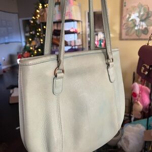Beautiful Vintage Coach Medium Framed Pouch Bag in Mint Green | A7C-9996
